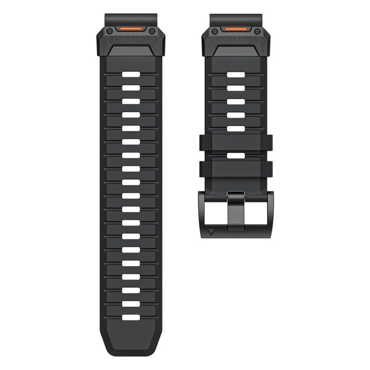 For Garmin Fenix 7 Fluororubber Quick Release Watch Band(Black) by bashfashion