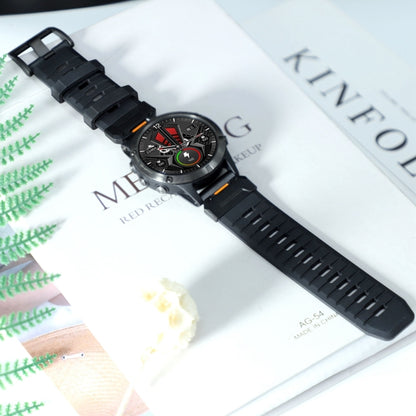 For Garmin Fenix 7 Fluororubber Quick Release Watch Band(Black) by bashfashion