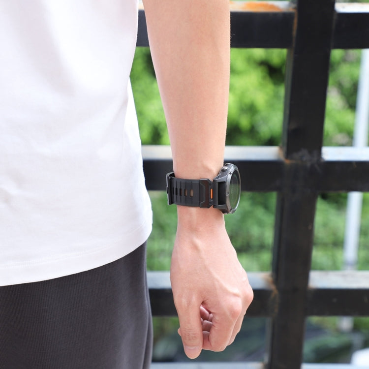 For Garmin Fenix 7 Fluororubber Quick Release Watch Band(Black) by bashfashion