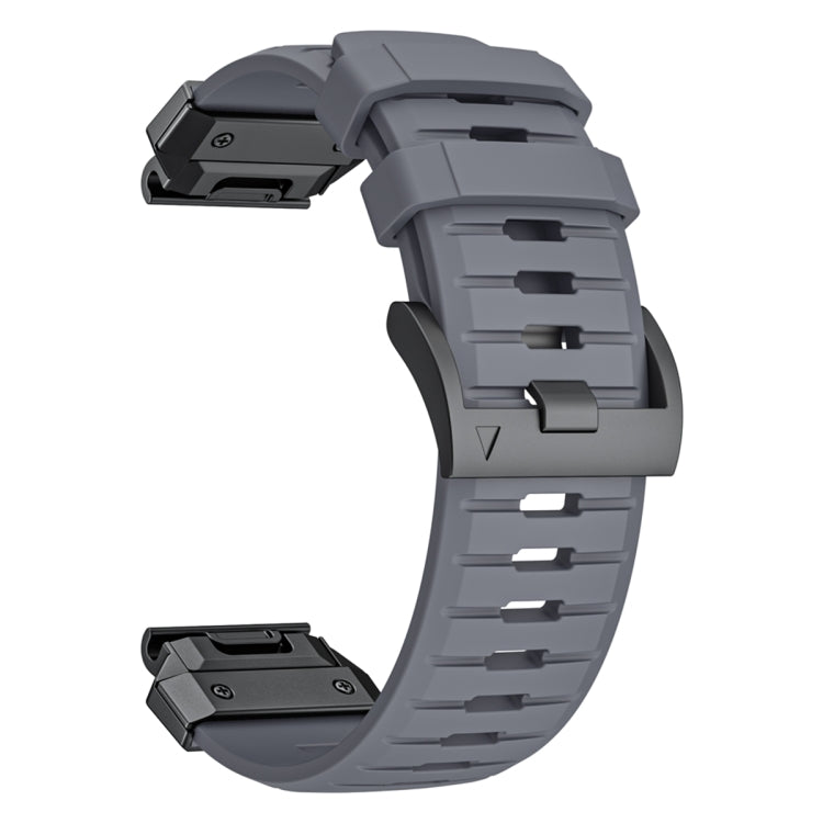 For Garmin Fenix 7 Fluororubber Quick Release Watch Band(Grey) by bashfashion