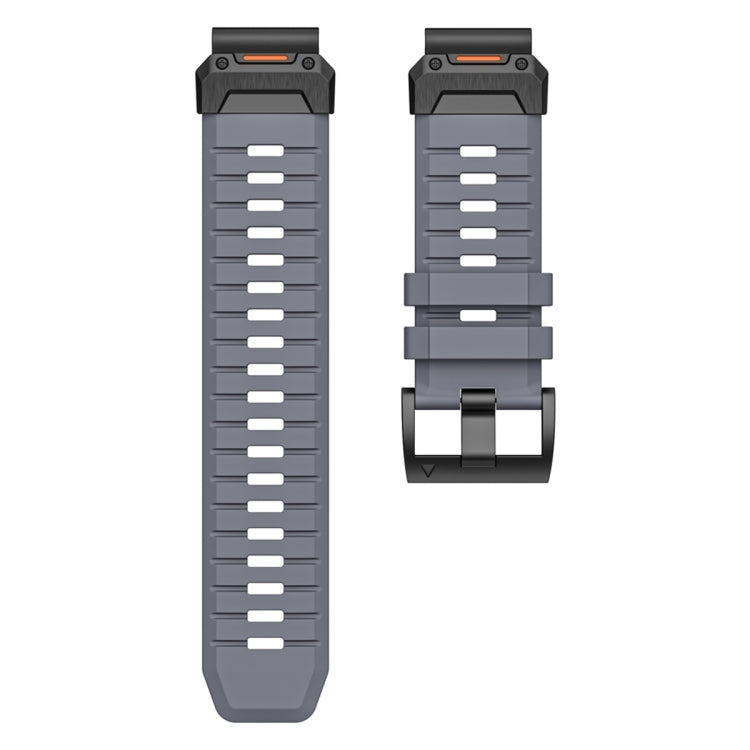 For Garmin Fenix 7 Fluororubber Quick Release Watch Band(Grey) by bashfashion
