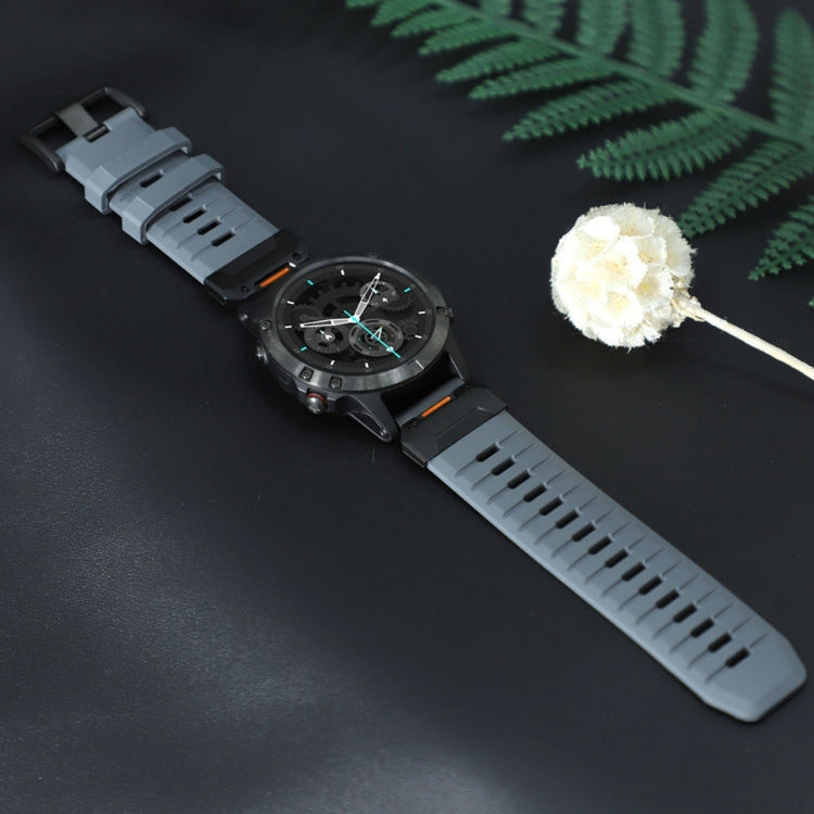 For Garmin Fenix 7 Fluororubber Quick Release Watch Band(Grey) by bashfashion