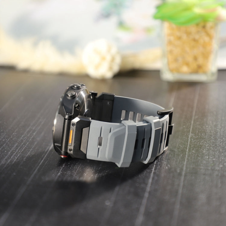 For Garmin Fenix 7 Fluororubber Quick Release Watch Band(Grey) by bashfashion