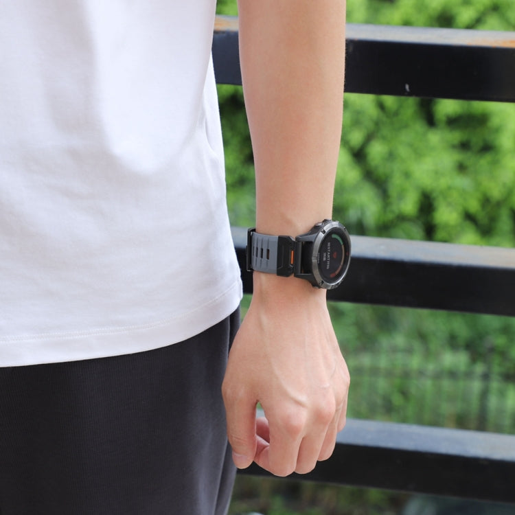 For Garmin Fenix 7 Fluororubber Quick Release Watch Band(Grey) by bashfashion