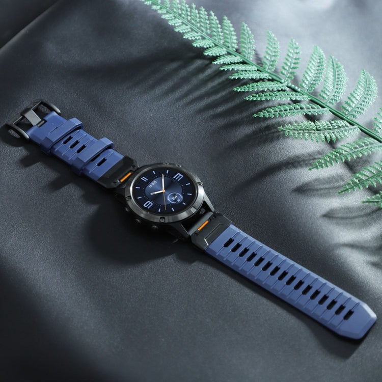 For Garmin Fenix 7 Fluororubber Quick Release Watch Band(Blue) by bashfashion