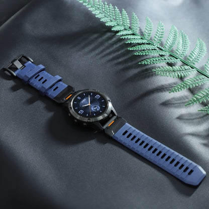 For Garmin Fenix 7 Fluororubber Quick Release Watch Band(Blue) by bashfashion