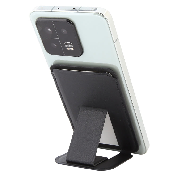 MagSafe Magnetic Wallet Card Square Fold Holder Case(Black) by bashfashion