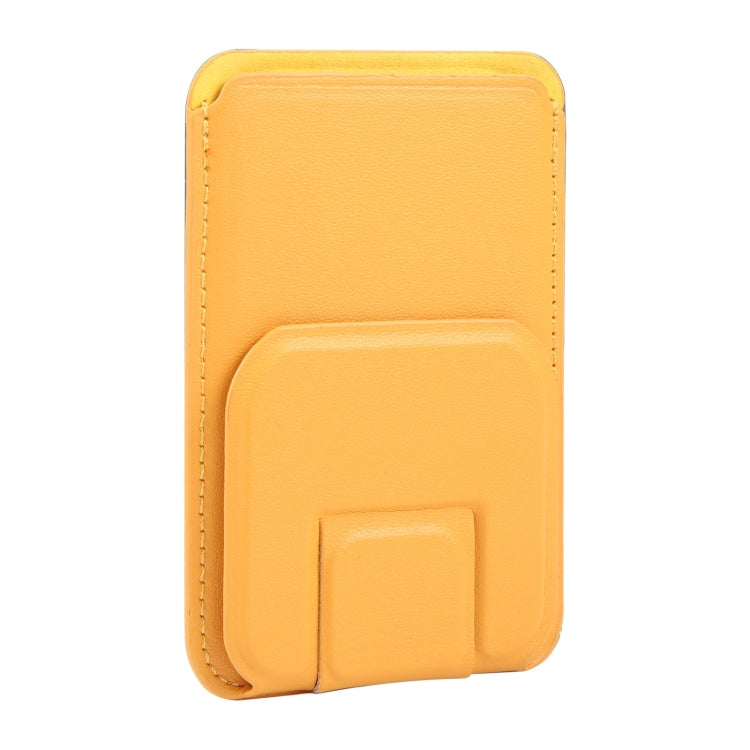 MagSafe Magnetic Wallet Card Square Fold Holder Case(Yellow) by bashfashion