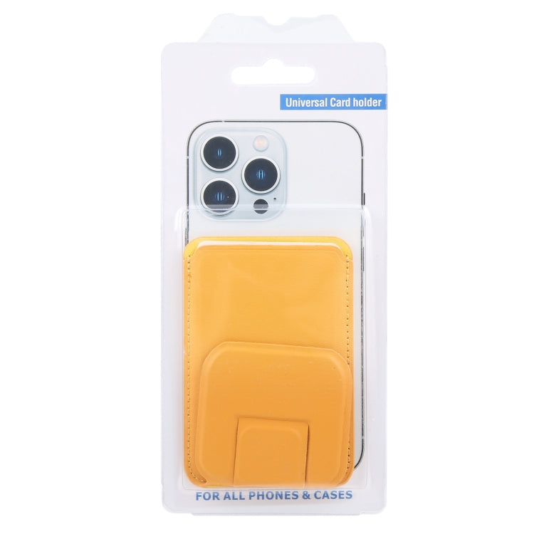 MagSafe Magnetic Wallet Card Square Fold Holder Case(Yellow) by bashfashion