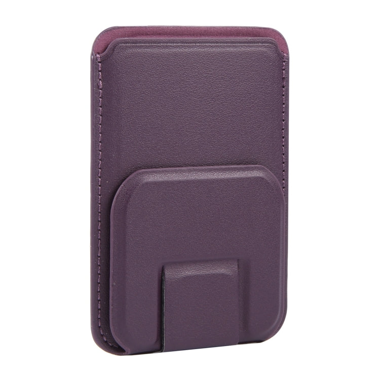 MagSafe Magnetic Wallet Card Square Fold Holder Case(Purple) by bashfashion