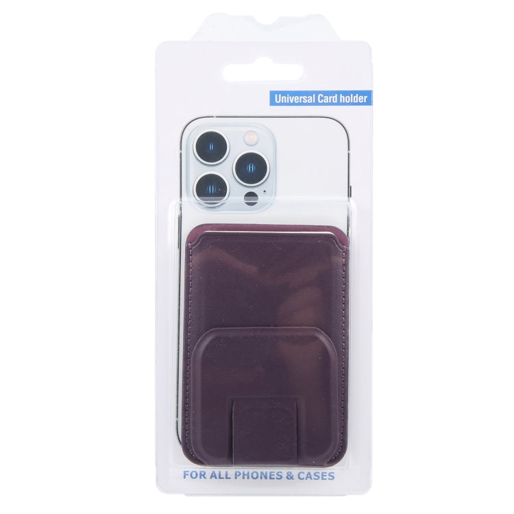 MagSafe Magnetic Wallet Card Square Fold Holder Case(Purple) by bashfashion