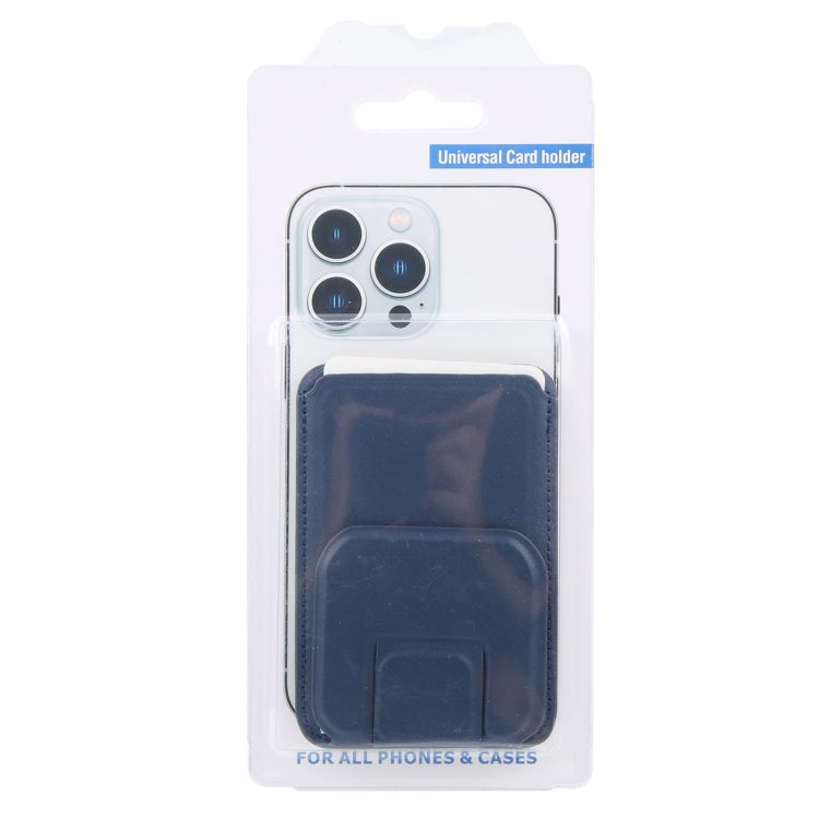 MagSafe Magnetic Wallet Card Square Fold Holder Case(Blue) by bashfashion