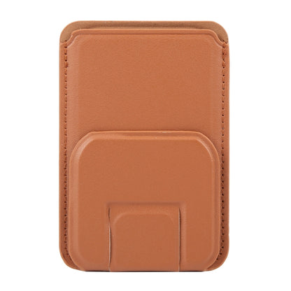 MagSafe Magnetic Wallet Card Square Fold Holder Case(Brown) by bashfashion