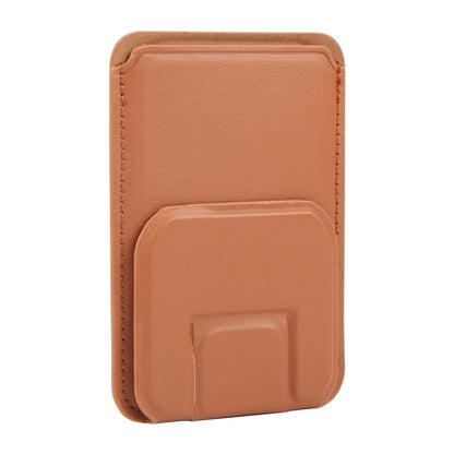 MagSafe Magnetic Wallet Card Square Fold Holder Case(Brown) by bashfashion