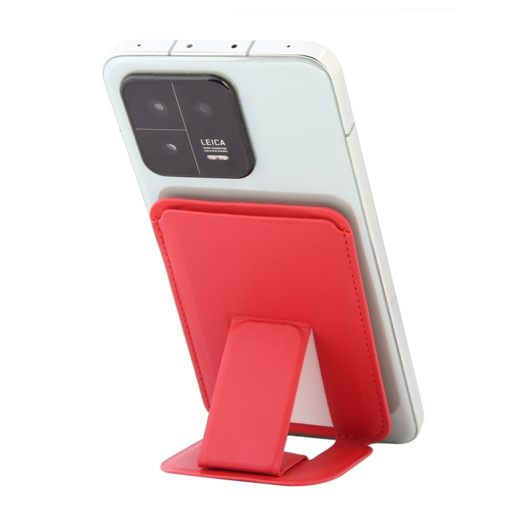 MagSafe Magnetic Wallet Card Square Fold Holder Case(Red) by bashfashion