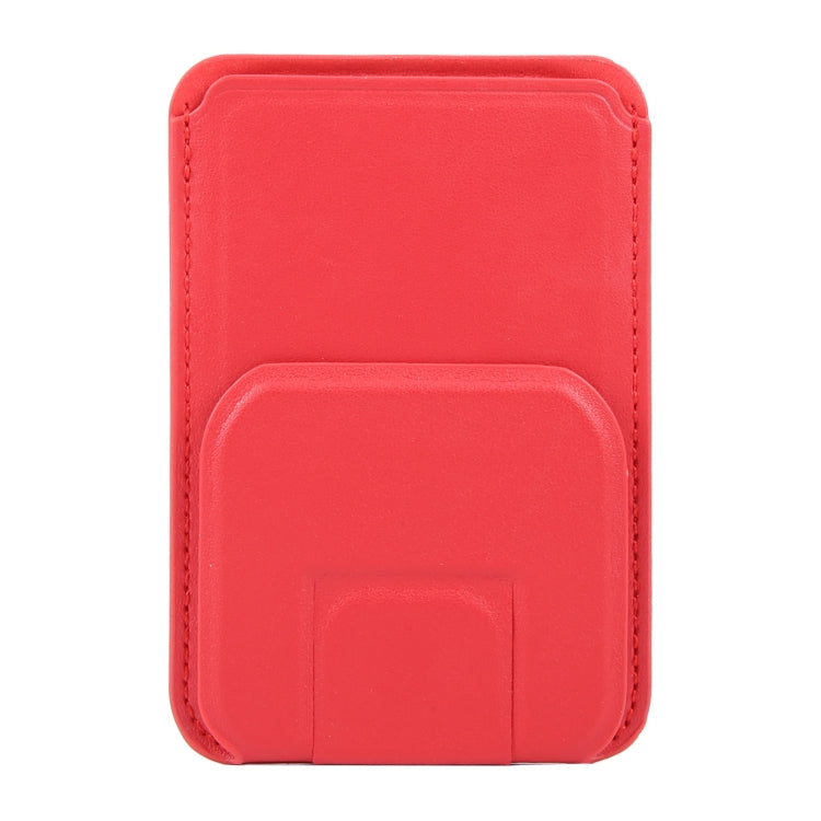 MagSafe Magnetic Wallet Card Square Fold Holder Case(Red) by bashfashion