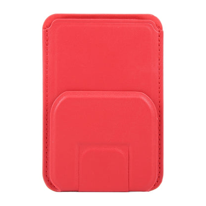 MagSafe Magnetic Wallet Card Square Fold Holder Case(Red) by bashfashion