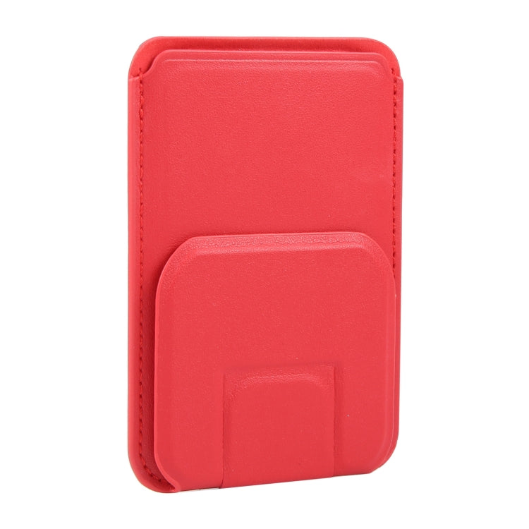 MagSafe Magnetic Wallet Card Square Fold Holder Case(Red) by bashfashion