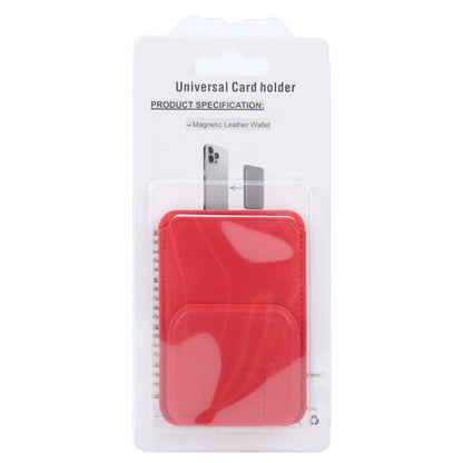 MagSafe Magnetic Wallet Card Square Fold Holder Case(Red) by bashfashion