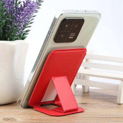 MagSafe Magnetic Wallet Card Square Fold Holder Case(Red) by bashfashion