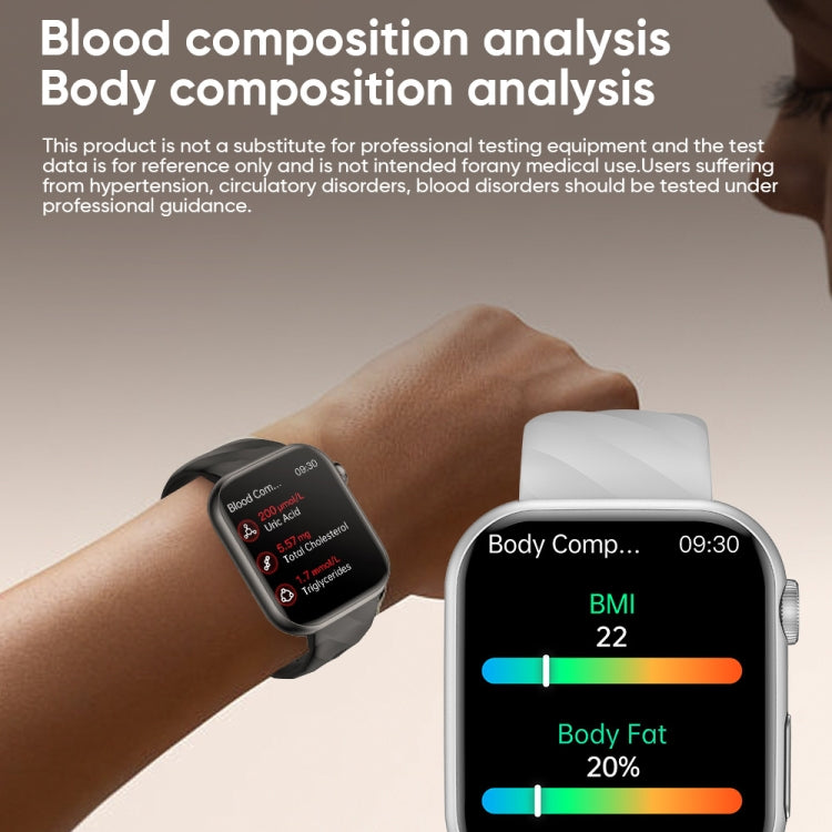 MT500 1.97 inch IP67 Waterproof Smart Watch, Support Electrocardiogram / Temperature Measurement(White) by bashfashion