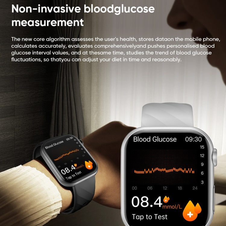 MT500 1.97 inch IP67 Waterproof Smart Watch, Support Electrocardiogram / Temperature Measurement(Black) by bashfashion