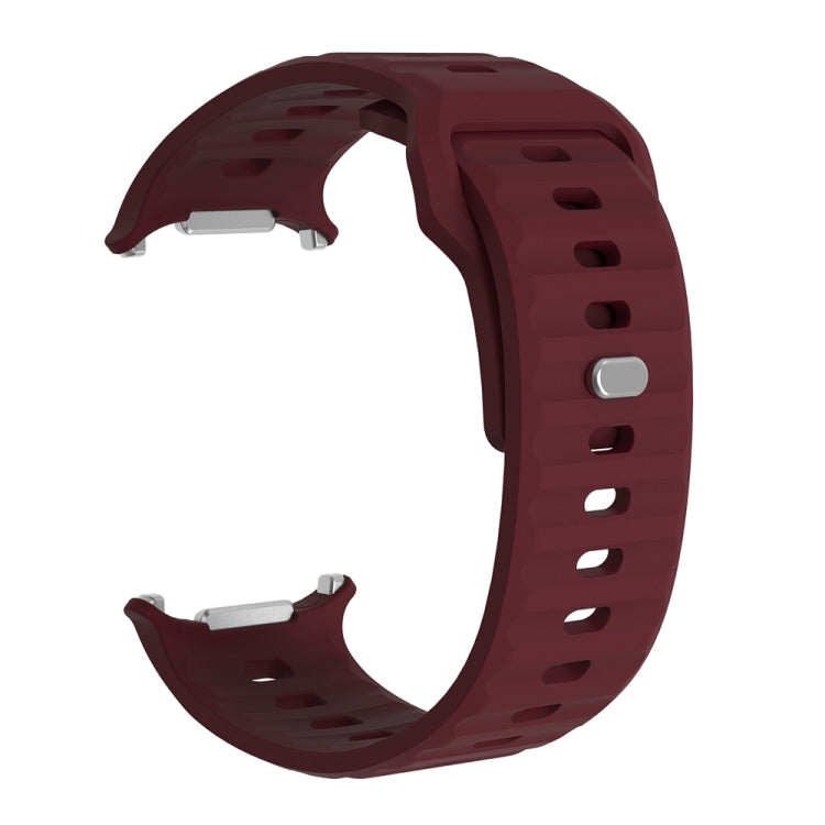 For Samsung Galaxy Watch Ultra 47mm / Ultra 2025 Wavy Texture Silicone Watch Band(Wine Red) by bashfashion