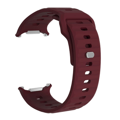 For Samsung Galaxy Watch Ultra 47mm / Ultra 2025 Wavy Texture Silicone Watch Band(Wine Red) by bashfashion