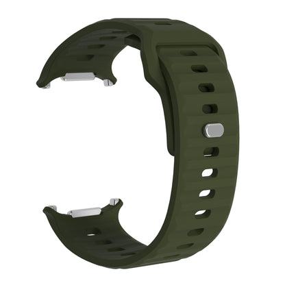 For Samsung Galaxy Watch Ultra 47mm / Ultra 2025 Wavy Texture Silicone Watch Band(Army Green) by bashfashion