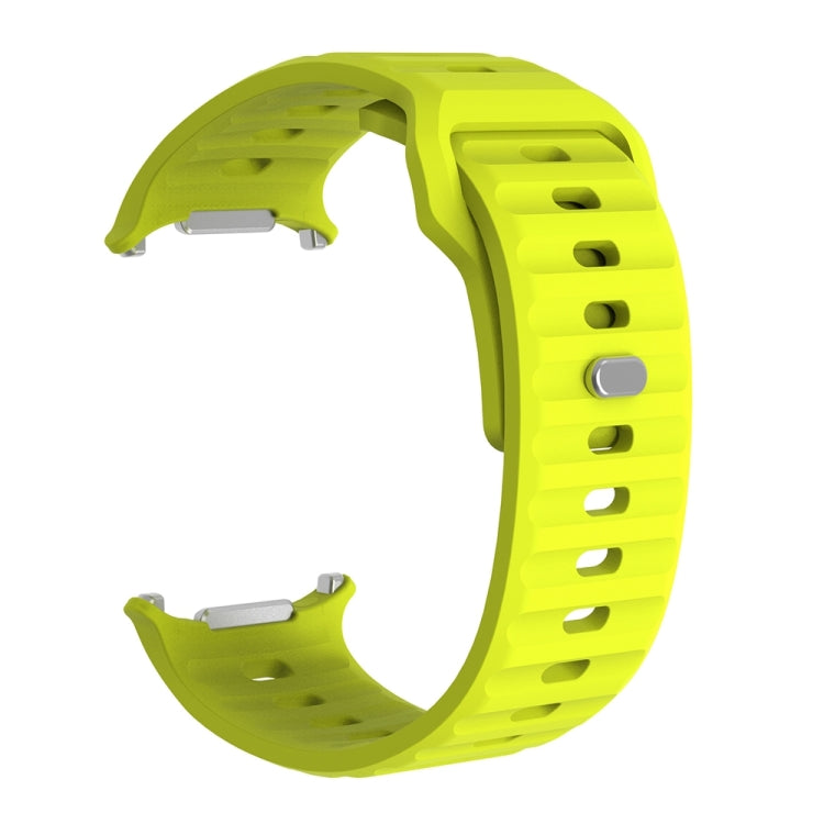 For Samsung Galaxy Watch Ultra 47mm / Ultra 2025 Wavy Texture Silicone Watch Band(Fluorescent Yellow) by bashfashion