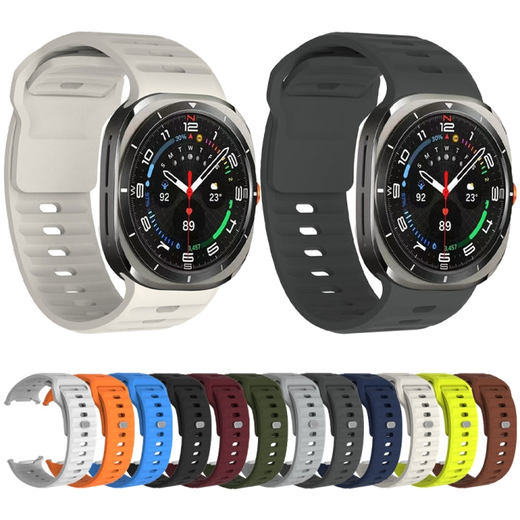 For Samsung Galaxy Watch Ultra 47mm / Ultra 2025 Wavy Texture Silicone Watch Band(Dark Grey) by bashfashion