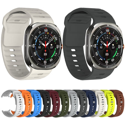For Samsung Galaxy Watch Ultra 47mm / Ultra 2025 Wavy Texture Silicone Watch Band(Light Grey) by bashfashion