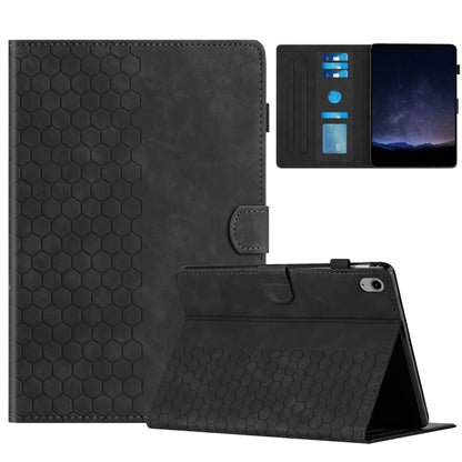 For iPad mini 6 / mini 2024 Honeycomb Embossed Leather Smart Tablet Case(Black) by bashfashion