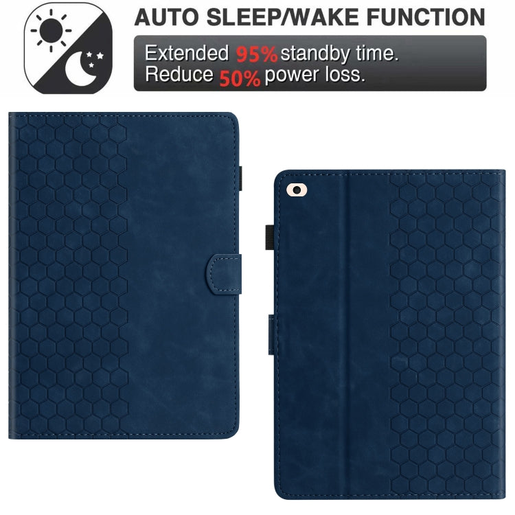 For iPad Pro 9.7 / 9.7 2018 / 2017 Honeycomb Embossed Leather Smart Tablet Case(Blue) by bashfashion