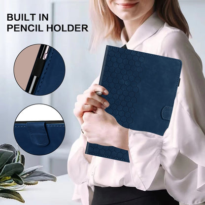 For iPad Pro 9.7 / 9.7 2018 / 2017 Honeycomb Embossed Leather Smart Tablet Case(Blue) by bashfashion