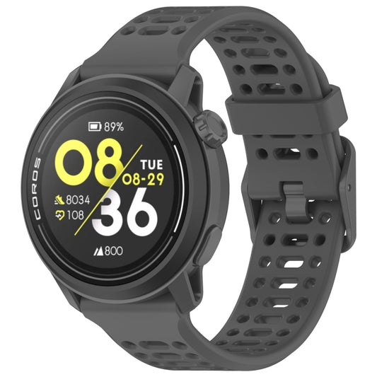 For COROS PACE 3 Color Buckle Liquid Silicone Strap(Black Grey) by bashfashion