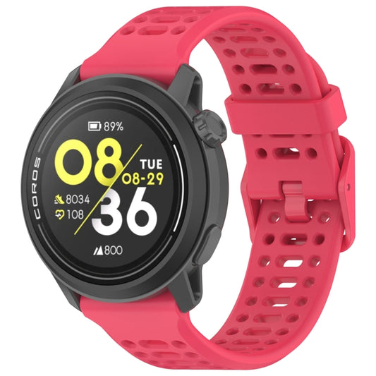 For COROS PACE 3 Color Buckle Liquid Silicone Strap(Red) by bashfashion