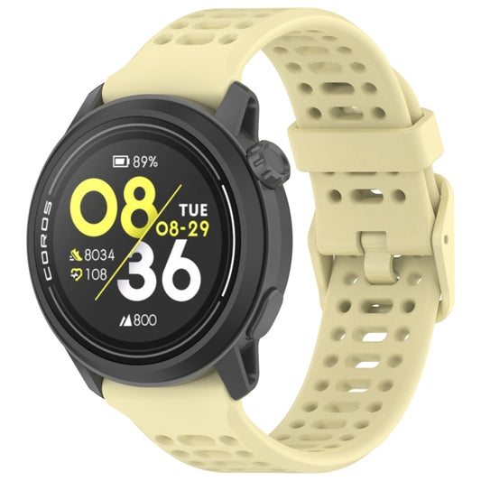 For COROS PACE 3 Color Buckle Liquid Silicone Strap(Yellow) by bashfashion