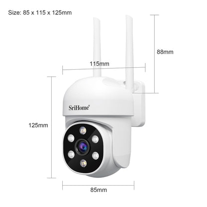 SriHome SH061 2MP AI Humanoid Tracking Infrared Night Vision Camera(EU Plug) by SriHome