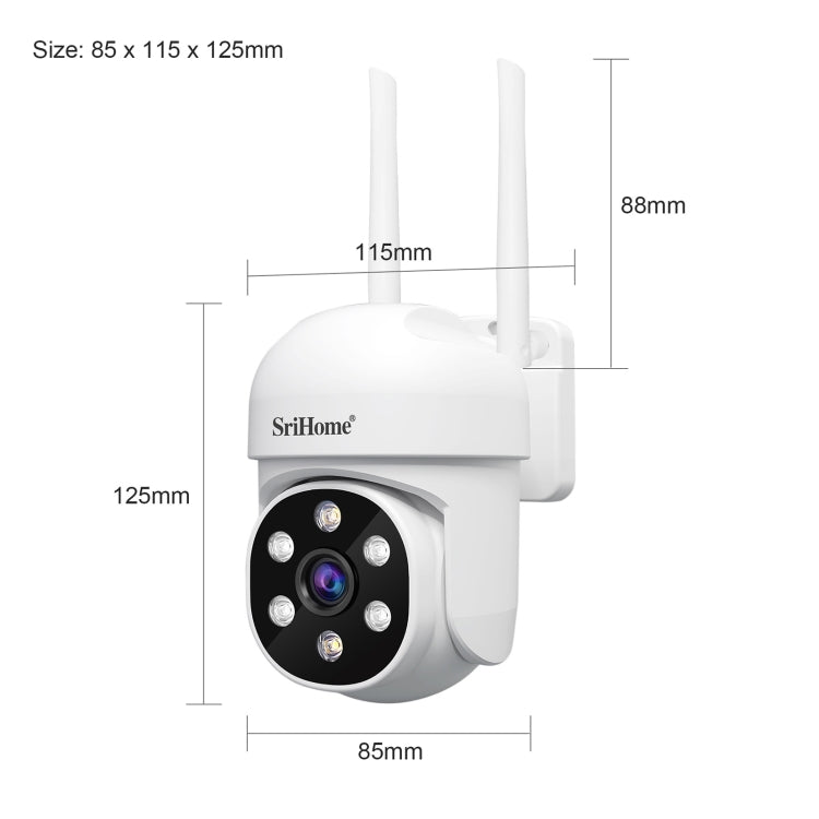 SriHome SH061 2MP AI Humanoid Tracking Infrared Night Vision Camera(UK Plug) by SriHome
