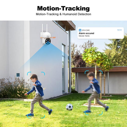 SriHome SH061 2MP AI Humanoid Tracking Infrared Night Vision Camera(UK Plug) by SriHome