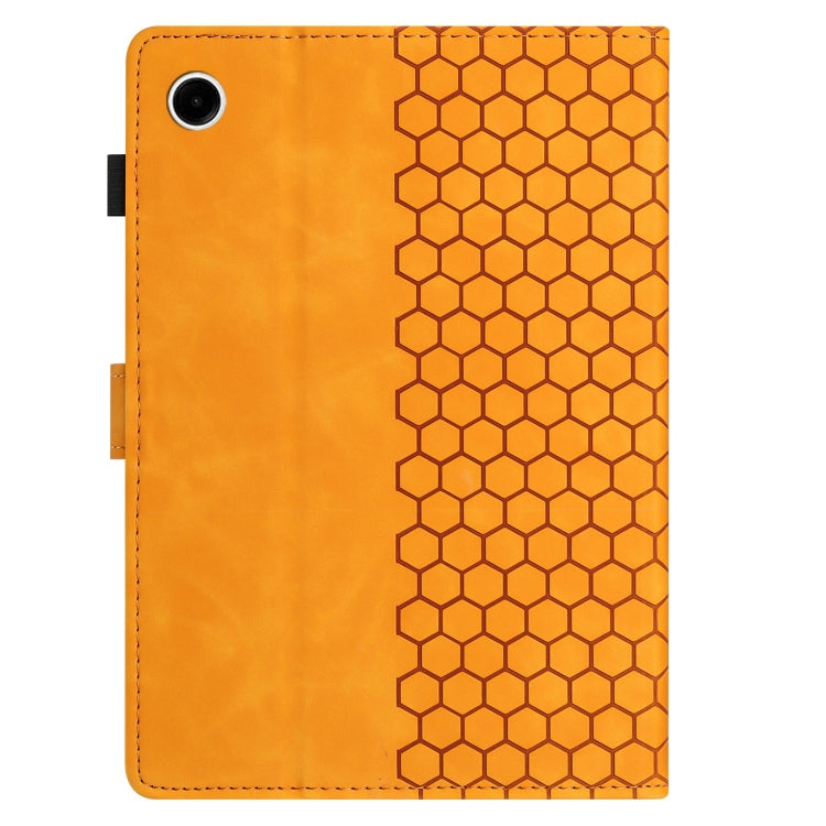 For Huawei MatePad T10 / T10S Honeycomb Embossed Leather Tablet Case(Yellow) by bashfashion