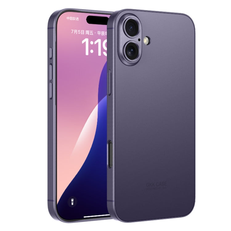For iPhone 16 Plus GKK AG Craft Skin Feel Full Coverage Phone Case(Purple) by GKK
