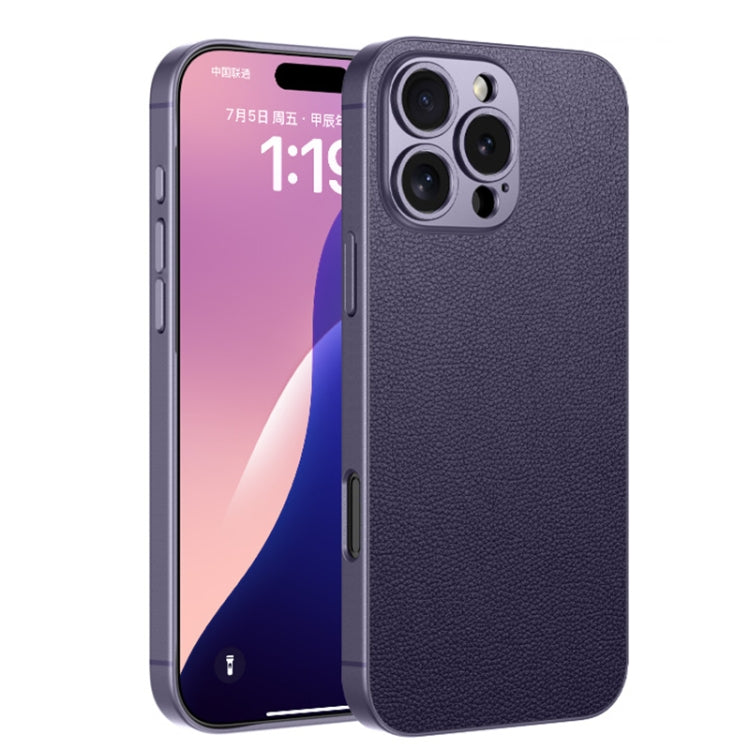 For iPhone 16 Pro Max GKK Metal Paint Skin Feel Leather Full Coverage Phone Case(Purple) by GKK