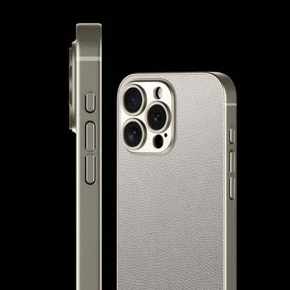 For iPhone 16 Pro Max GKK Metal Paint Skin Feel Leather Full Coverage Phone Case(Titanium Grey) by GKK