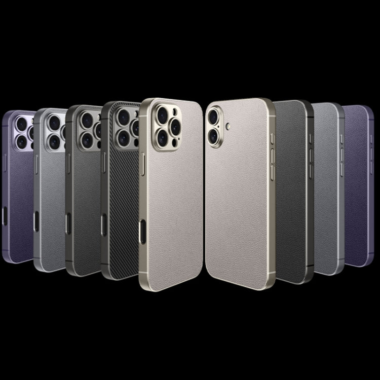 For iPhone 16 Pro GKK Metal Paint Skin Feel Leather Full Coverage Phone Case(Purple) by GKK