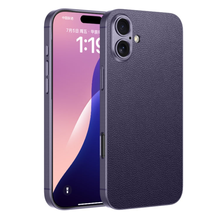 For iPhone 16 Plus GKK Metal Paint Skin Feel Leather Full Coverage Phone Case(Purple) by GKK