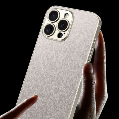 For iPhone 16 Plus GKK Metal Paint Skin Feel Leather Full Coverage Phone Case(Mountain Gray) by GKK