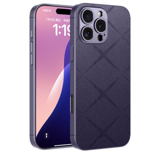 For iPhone 16 Pro Max GKK Asterism Metal Paint Skin Feel Leather Full Coverage Phone Case(Purple) by GKK