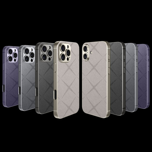For iPhone 16 GKK Asterism Metal Paint Skin Feel Leather Full Coverage Phone Case(Purple) by GKK